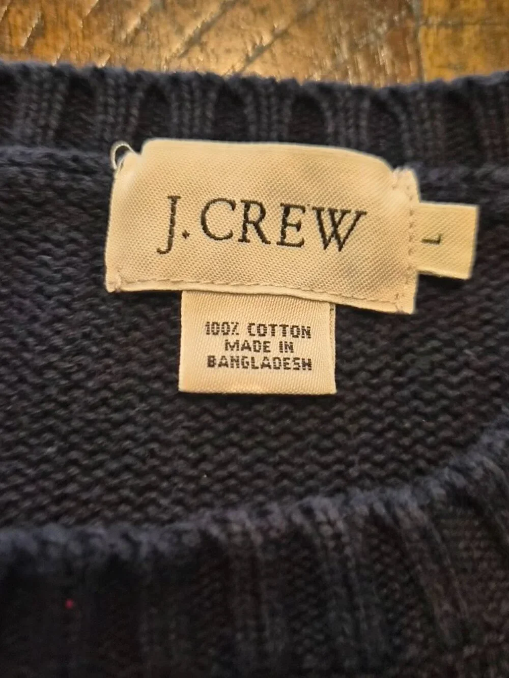J Crew Striped Knit Sweater Mens Size L Cotton Crewneck Pullover Blue G788